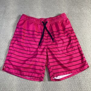 Old Navy Mens Pink Navy Blue Striped Swim Trunks Board‎ Shorts Medium 7.5 Inseam